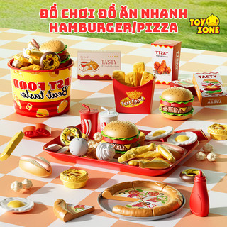 Set Đồ Chơi Đồ Ăn Nhanh KFC, McDonal Mini Cho Bé, Sẵn Khay Đựng, Cốc Và Nhiều Phụ Kiện - Đồ Chơi Mô Phỏng Bán Hàng
