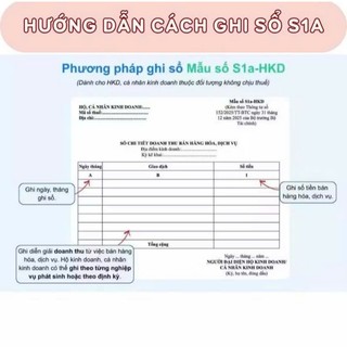 Sổ Ghi Chép Doanh Thu Hộ Kinh Doanh S1a S2a A4/A5 - Sổ Theo Dõi Doanh Thu Bán Hàng Hóa Dịch Vụ, Sổ Kế Toán HKD 2026