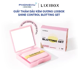 Giấy thấm dầu Lixibox Shine Control Blotting Set Pink - Kèm gương và bông phấn