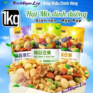 500g - 1Kg [30-34 Gói] Hạt Dinh Dưỡng Mix Sấy Giòn Thơm Ngon, Hạt Mix Nội Địa Trung Gói 30Gram