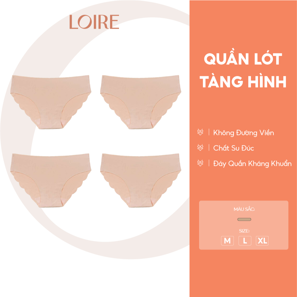 [SIZE M]COMBO 4 Quần Lót Tàng Hình Su Đúc Không Đường May Không Lộ Viền Khi Mặc Loirechic QSD04 - Màu Da