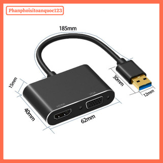 Cáp Chuyển Đổi USB 3.0 Sang HDMI/VGA – Hỗ Trợ Full HD 1080P – Tương Thích Windows, Mac