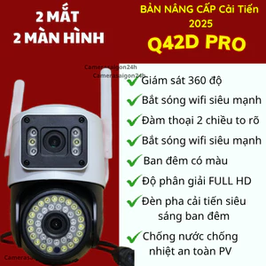 Camera YOOSEE ngoài trời 2 MẮT Q42D PRO cao cấp siêu nét2 MẮT 2 MÀN HÌNH cùng lúc - chống nước