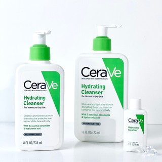 Sữa Rửa Mặt CeraVe Foaming Hydrating Cleanser Da Khô, Nhạy Cảm, Dầu Mụn 473ml Duduhouse