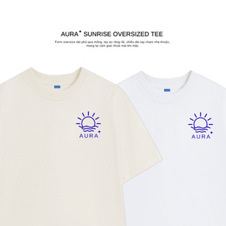 Áo thun Aura✦ Sunblue Oversized Tee 100% Cotton Unisex T-shirt