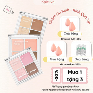 Bảng Phấn Mắt 4 Ô (Nội Địa Hàn) Twinkle Pop - Nhũ Lấp Lánh, Lâu Trôi, Nhỏ Gọn, Kpickvn