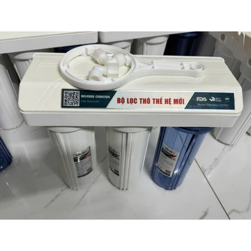 Bộ Lọc Nước Sinh Hoạt 3 Cấp Lọc Thô 10 Inch - Đầy Đủ Giá Đỡ, Tay Văn, Lõi 1,2,3