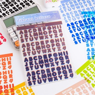 VPP BuJo - Sticker Chữ Size To Nhựa Màu Siêu To ♥  Có Lẻ Tờ và Set 8 Tấm MS 5510 ♥ Hình Dán Màu Sắc Đẹp