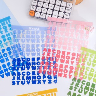 VPP BuJo - Sticker Chữ Size To Nhựa Màu Siêu To ♥  Có Lẻ Tờ và Set 8 Tấm MS 5510 ♥ Hình Dán Màu Sắc Đẹp