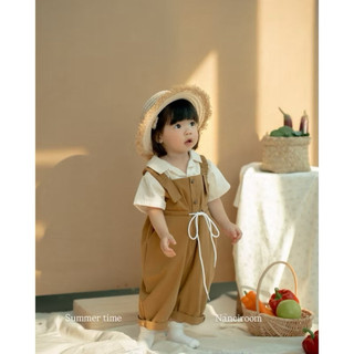🧸 YẾM SHORT NÂU CHO BÉ – (chỉ yếm nâu)🧸