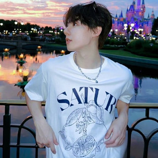 Hàn Quốc Triều thương hiệu satur ngắn tay chanh dòng lớn tiêu chuẩn lỏng lẻo T-shirt cho nam giới và phụ nữ ngắn T-shirt