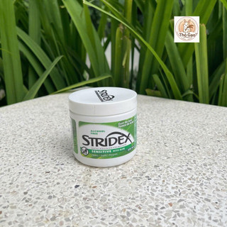 Miếng lau tẩy tế bào chết và hỗ trợ trị mụn Stridex Sensitive with Aloe (Hộp màu xanh lá)