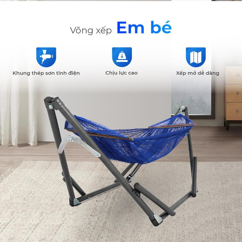 Võng em bé Win QUI PHÚC, xếp gọn linh hoạt, tiện lợi, an toàn khi sử dụng, chịu tải 50kg, phù hợp cho bé