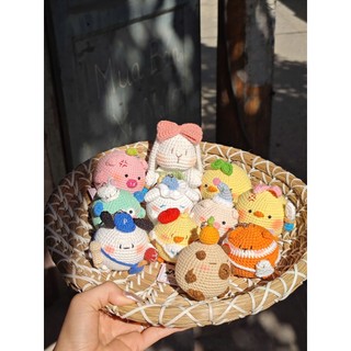 [ẢNH THẬT CÓ SẴN] Hoa, Móc khoá hìnH THÚ Ú NU cute bằng len handmade xinh xắn đáng yêu dùng làm quà tặng