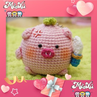 [ẢNH THẬT CÓ SẴN] Hoa, Móc khoá hìnH THÚ Ú NU cute bằng len handmade xinh xắn đáng yêu dùng làm quà tặng