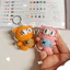 Móc Khoá Len Nhung Mèo Mắt Lồi Đeo Túi Cá Handmade Màu Pastel Quà Tặng Dễ Thương Độc Đáo