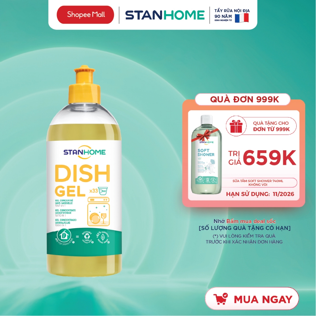 Gel rửa bát đậm đặc chuyên dụng cho máy rửa bát All in One Stanhome