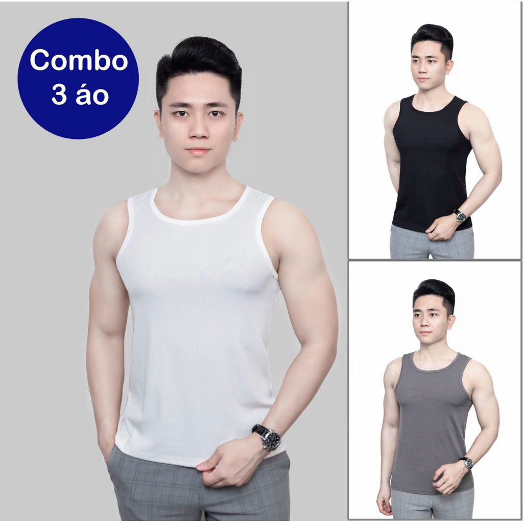 (Combo 2-3 Áo) ÁO 3 lỗ gân tăm thể thao Tanktop thoáng mát co giãn 4 chiều tôn dáng tôn body Menswear