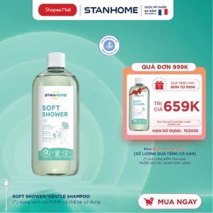 Sữa tắm, rửa mặt cấp ẩm cho viêm da cơ đia, chàm, vẩy nến, da mụn nước không xà phòng Stanhome Soft Shower 740ml