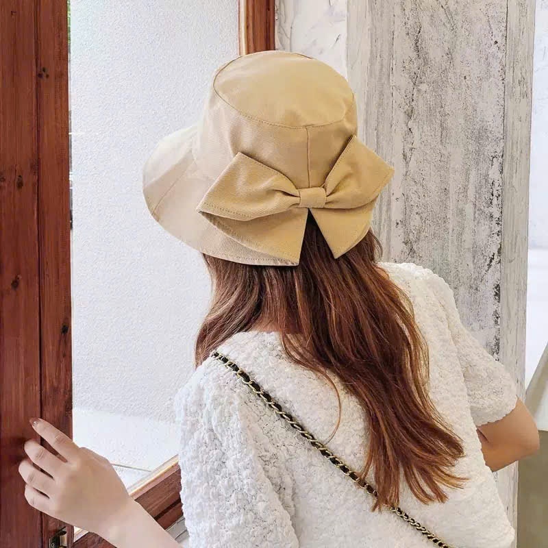 LEZA - Mũ bucket Vành vải Bố thời trang nữ có nơ form nón tai bèo che nắng thời trang dùng đi biển, đi chơi phong cách