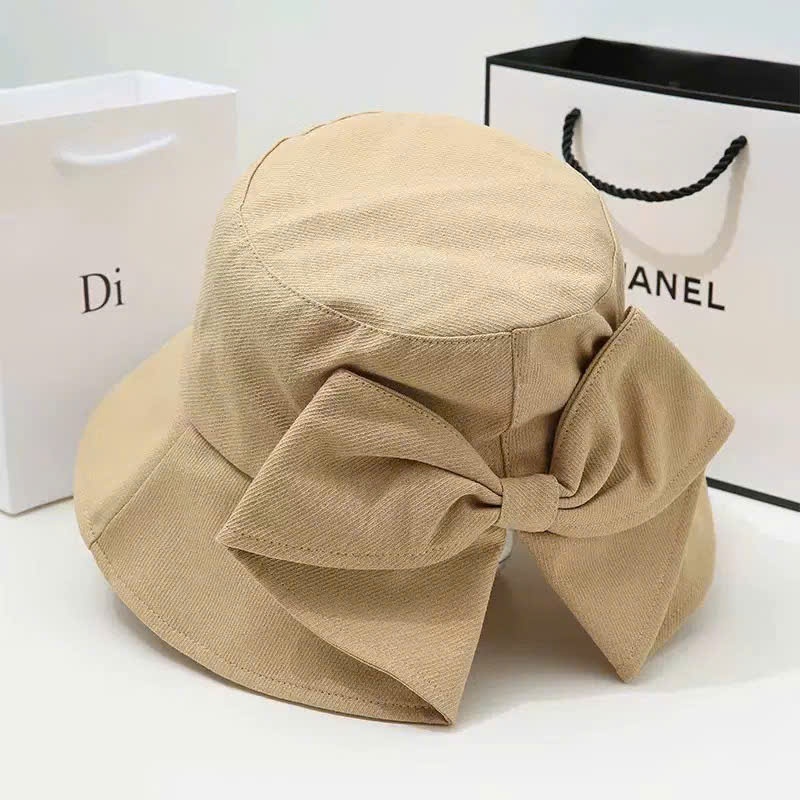 LEZA - Mũ bucket Vành vải Bố thời trang nữ có nơ form nón tai bèo che nắng thời trang dùng đi biển, đi chơi phong cách