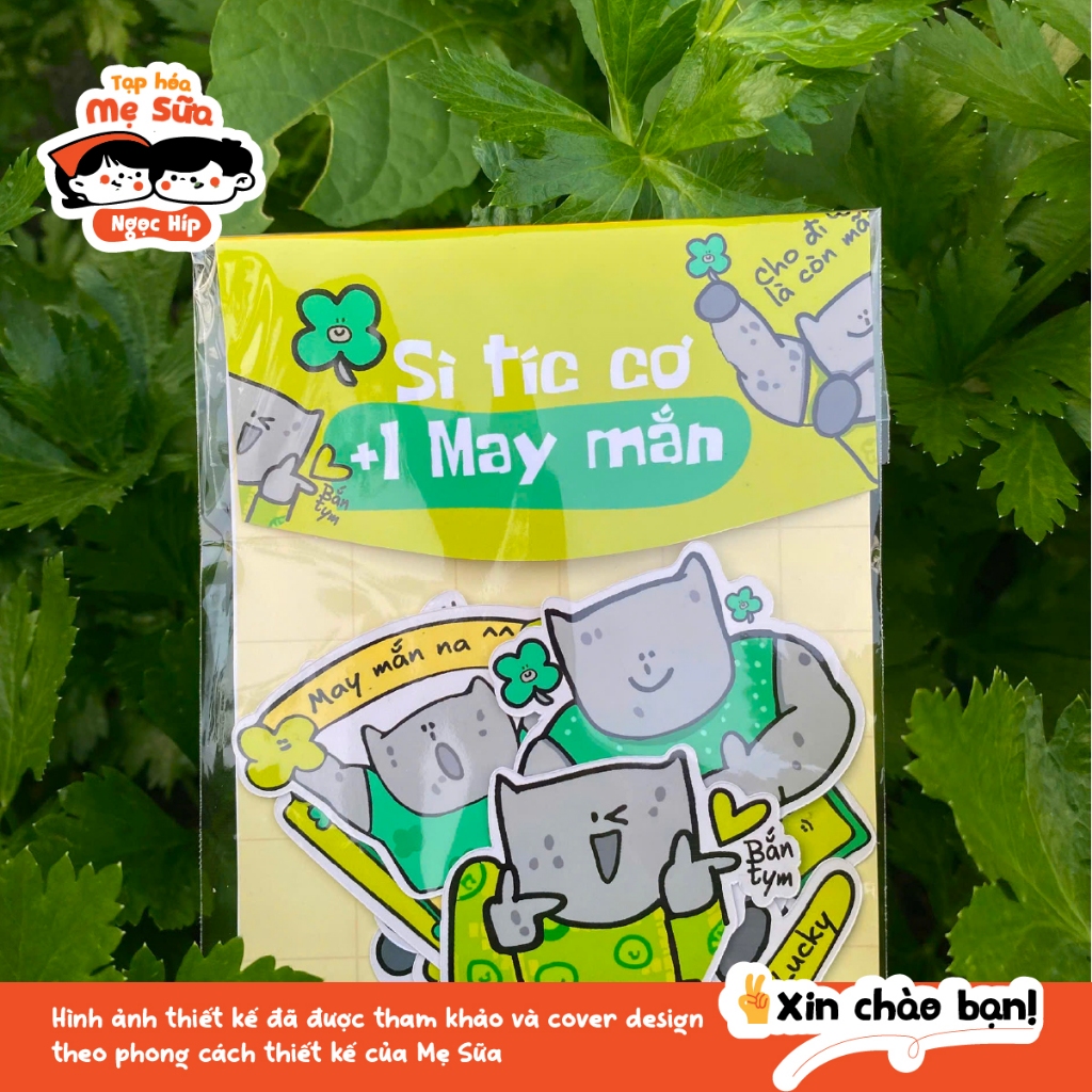 Sì tíc cơ +1 may mắn – sticker dán laptop, điện thoại, sổ tay – quà tặng học sinh sinh viên