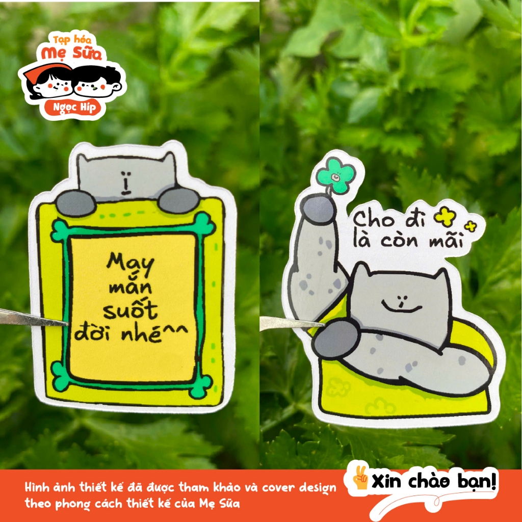 Sì tíc cơ +1 may mắn – sticker dán laptop, điện thoại, sổ tay – quà tặng học sinh sinh viên
