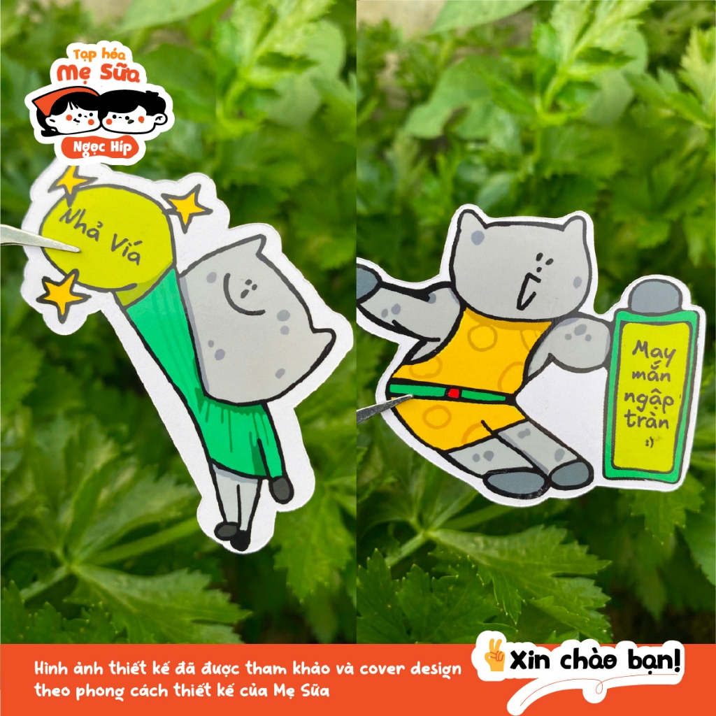 Sì tíc cơ +1 may mắn – sticker dán laptop, điện thoại, sổ tay – quà tặng học sinh sinh viên