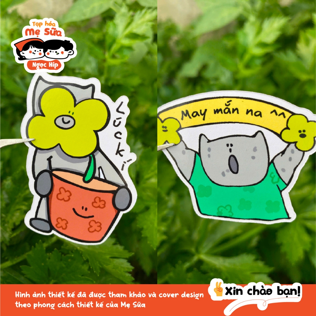 Sì tíc cơ +1 may mắn – sticker dán laptop, điện thoại, sổ tay – quà tặng học sinh sinh viên