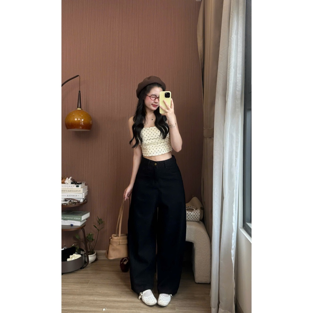 Quần jean nữ ống cong form rộng dáng unisex hot 2026 quần jean đi học đi làm Joolate 930