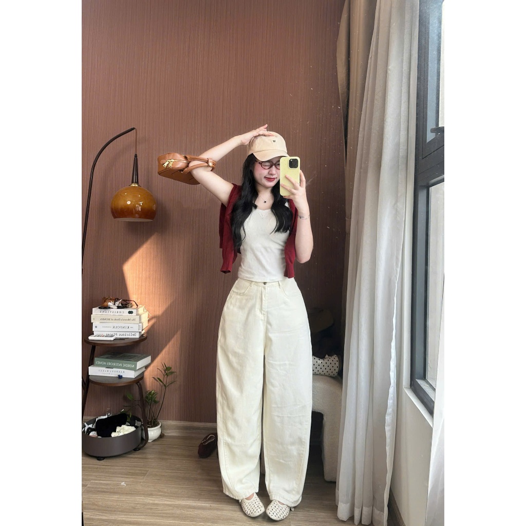 Quần jean nữ ống cong form rộng dáng unisex hot 2026 quần jean đi học đi làm Joolate 930