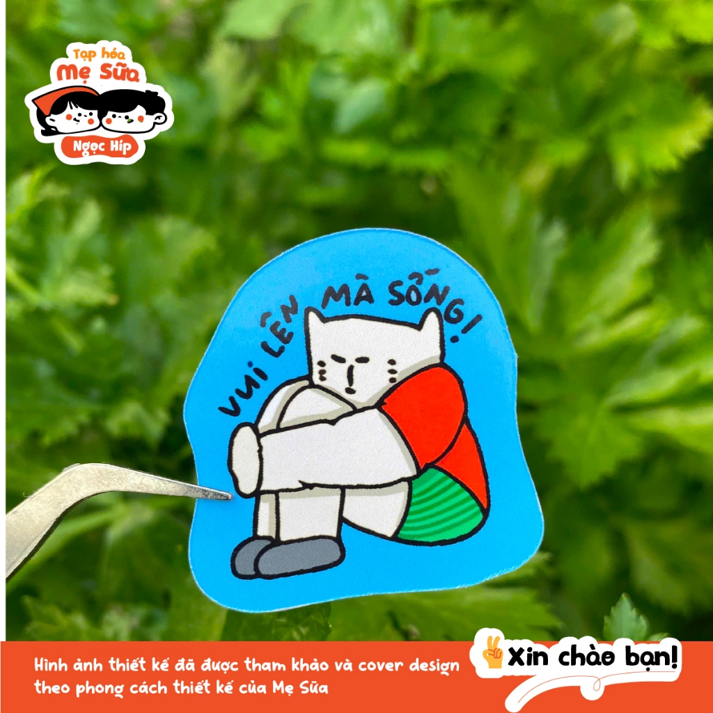 Sticker động lực cute dán laptop điện thoại – sticker +1 năng lượng tích cực Gen Z