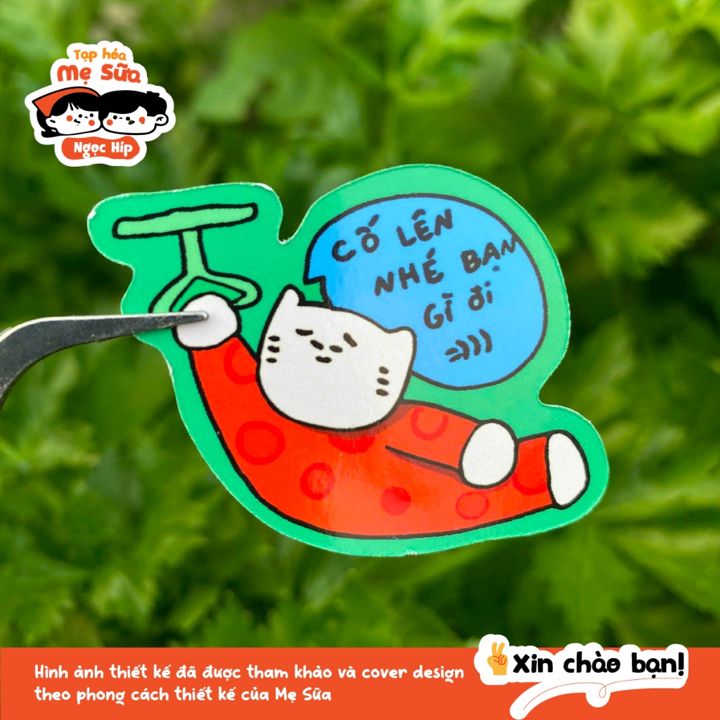 Sticker động lực cute dán laptop điện thoại – sticker +1 năng lượng tích cực Gen Z