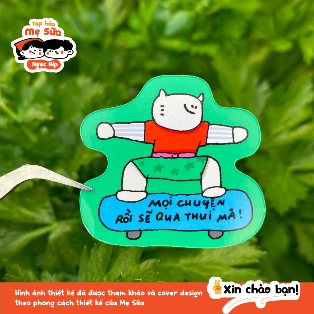 Sticker động lực cute dán laptop điện thoại – sticker +1 năng lượng tích cực Gen Z