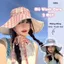 LEZA - Mũ Tai Bèo Chống Nắng Vành Rộng 2 Mặt Họa Tiết Caro, Mũ Bucket Dây Nơ Đi Biển dùng chống tia UV che nắng, đi biển
