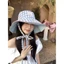 LEZA - Mũ Tai Bèo Chống Nắng Vành Rộng 2 Mặt Họa Tiết Caro, Mũ Bucket Dây Nơ Đi Biển dùng chống tia UV che nắng, đi biển
