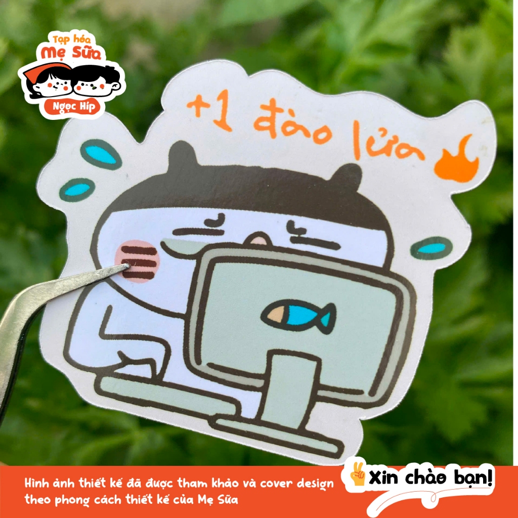 Sì tíc cơ +1 nô tì tư bản siêu cưng dán laptop điện thoại