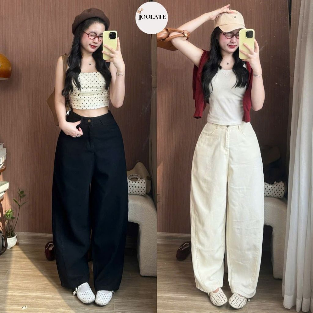 Quần jean nữ ống cong form rộng dáng unisex hot 2026 quần jean đi học đi làm Joolate 930
