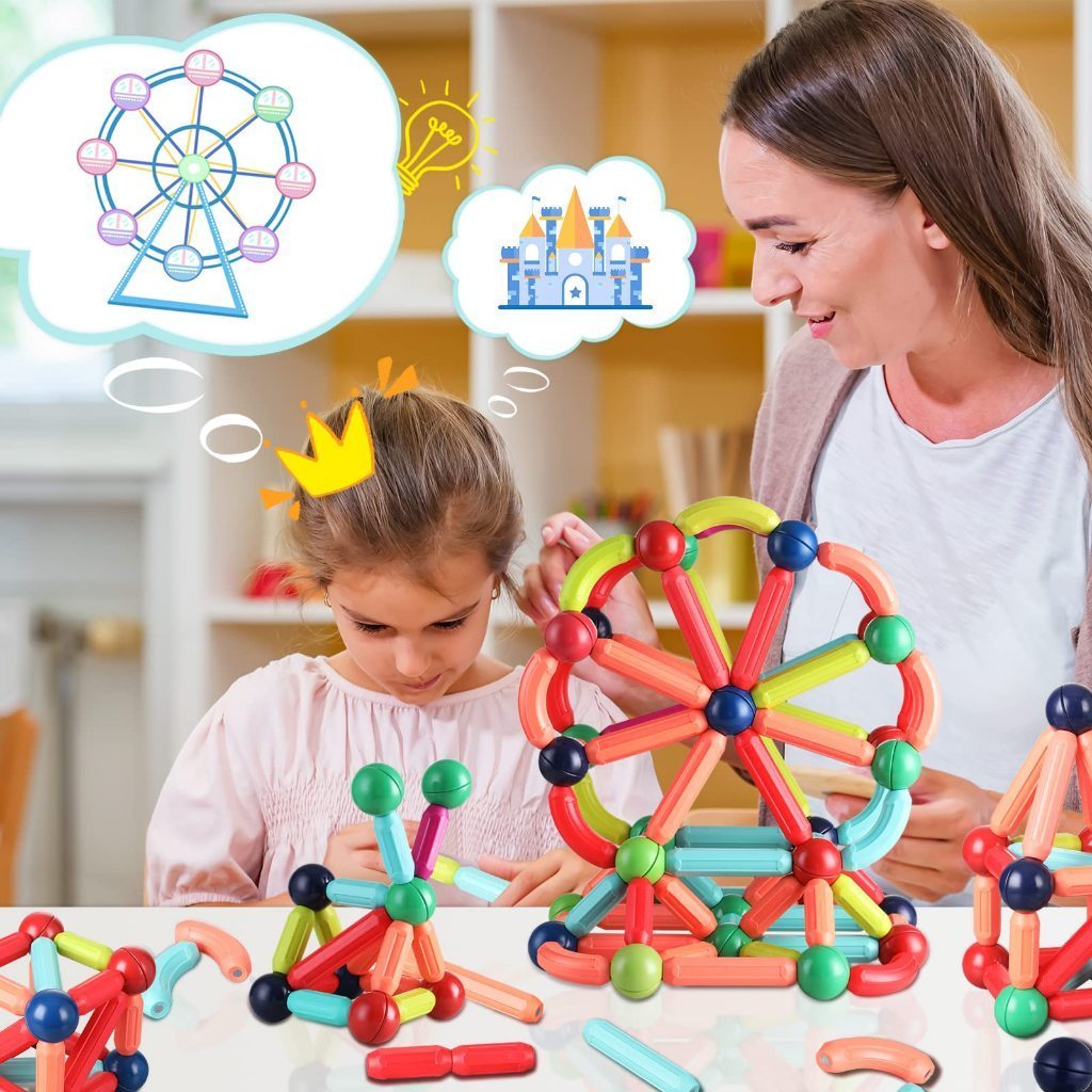 Đồ Chơi Nam Châm Xếp Hình Bộ Xếp Hình Nam Châm 72 Chi Tiết Lắp Ghép Sáng Tạo - Đồ Chơi PUPU HOUSE