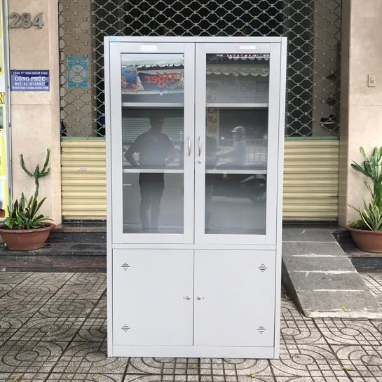 tủ hồ sơ kính đựng tài liệu, sắt dày 5 - 7 zems...