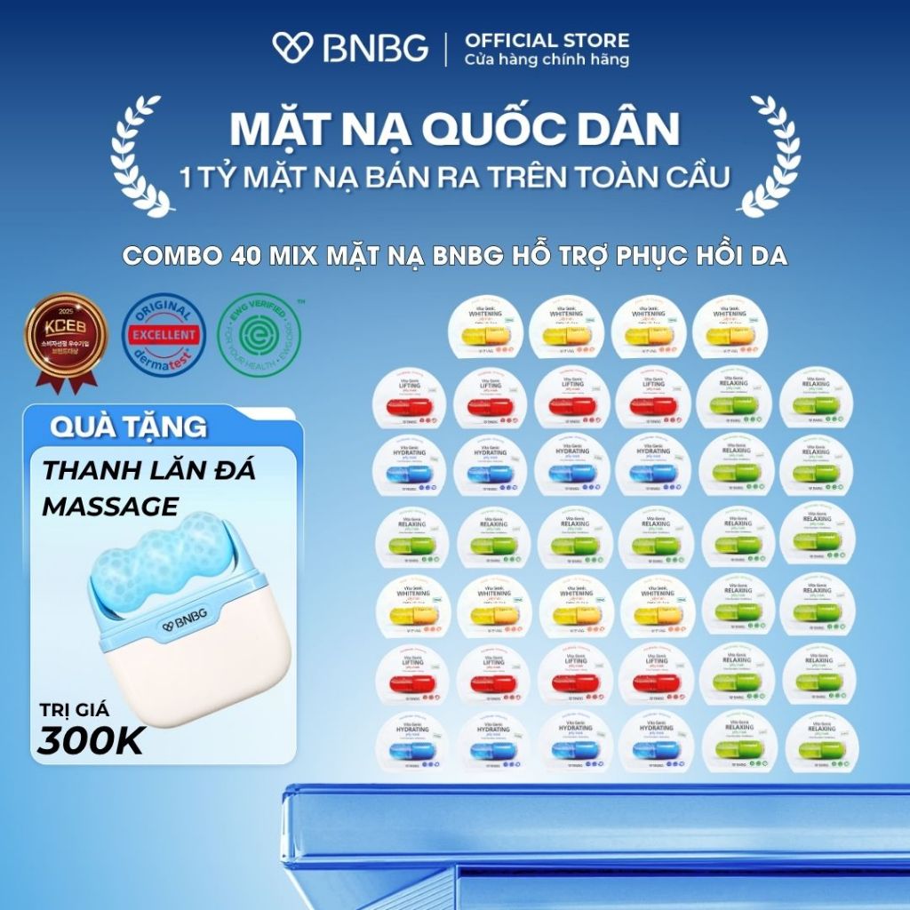 Combo 40 Mặt Nạ BNBG Mix Hỗ Trợ Phục Hồi Da BNBG Vita Genic Jelly Mask 30mlx40