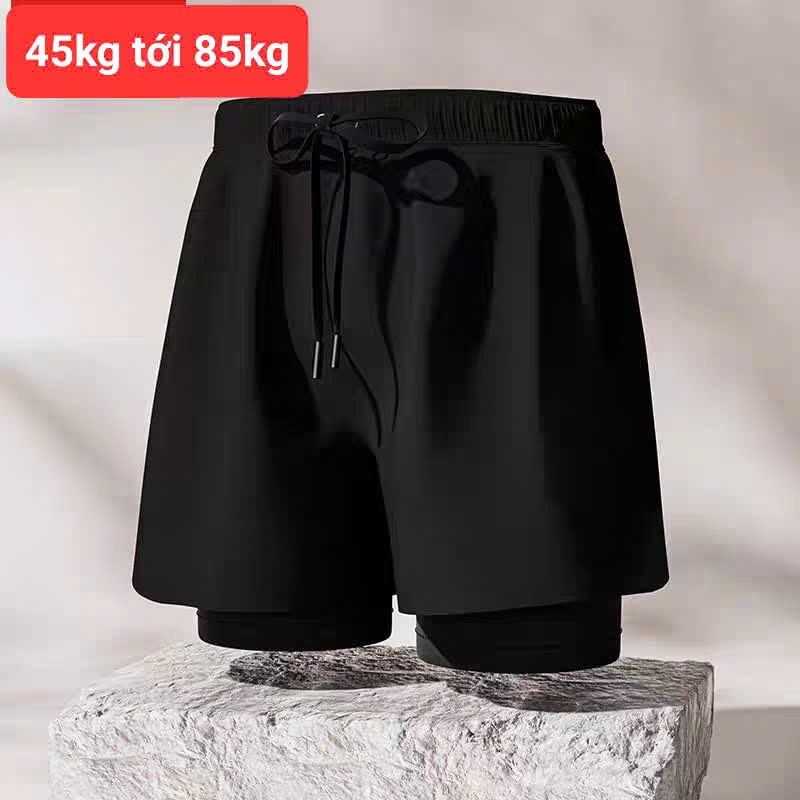Quần bơi nam, quần thể thao dành cho nam hàng qc 2 lớp, nhanh khô không phồng khi xuống nước 45kg -85kg