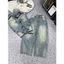 Quần jeans suông rách lót đen 1 bên