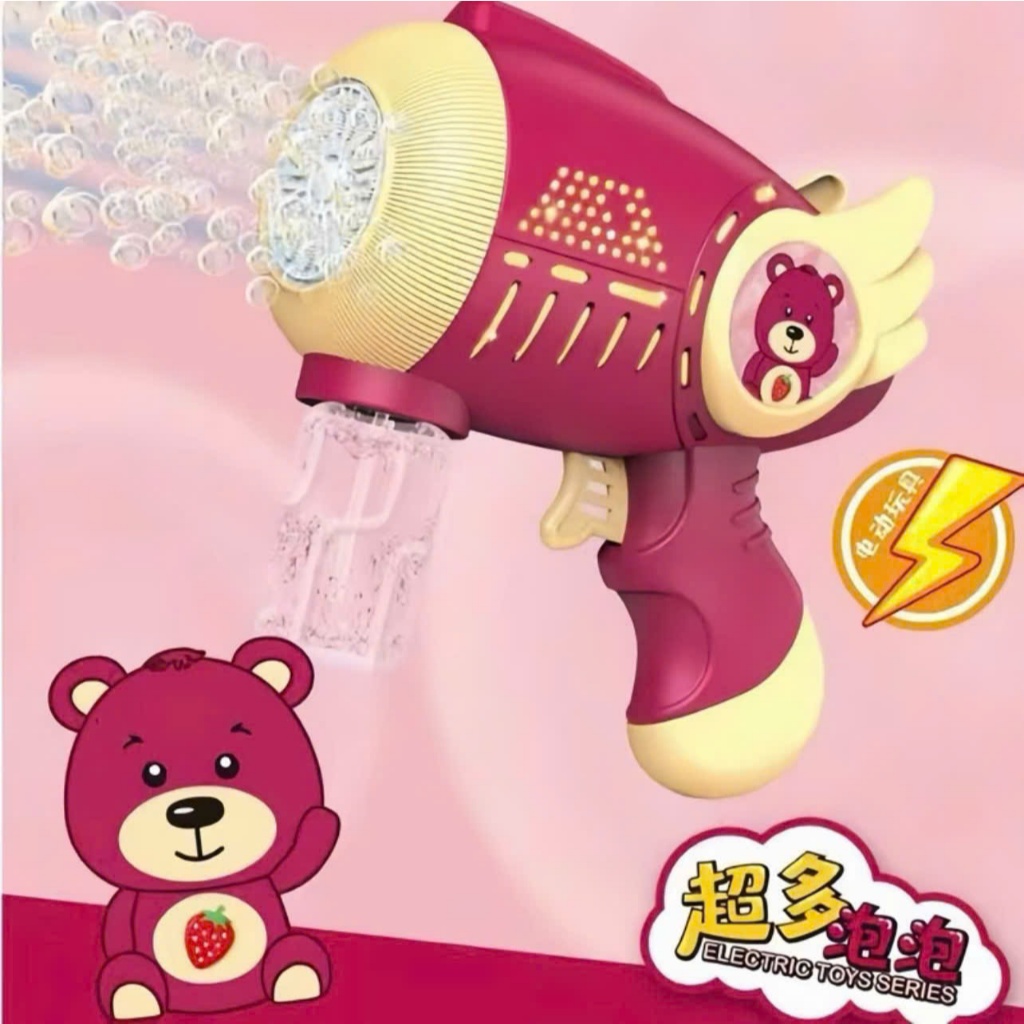 Máy Bắn Bong Bóng Xà Phòng 32 Nòng Có Đèn LED – Máy Thổi Bong Bóng Cho Bé Kèm 1 Lọ Xà Phòng