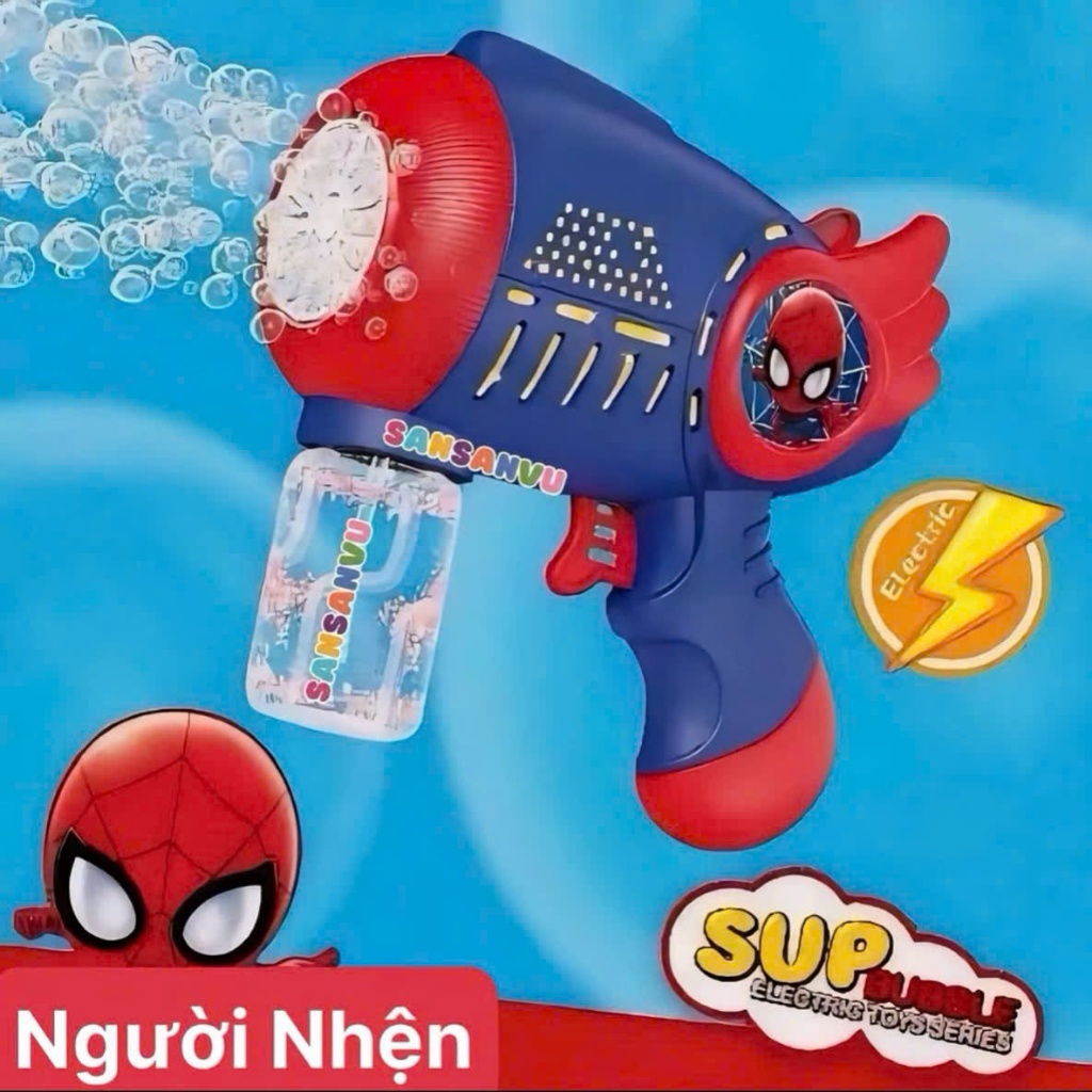 Máy Bắn Bong Bóng Xà Phòng 32 Nòng Có Đèn LED – Máy Thổi Bong Bóng Cho Bé Kèm 1 Lọ Xà Phòng