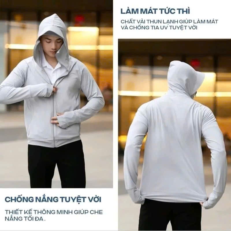 ( Thời Trang Nam)  Áo Chống Nắng Nam 1 Lớp Thun Thông Hơi  Thoáng Mát Chống Tia UV