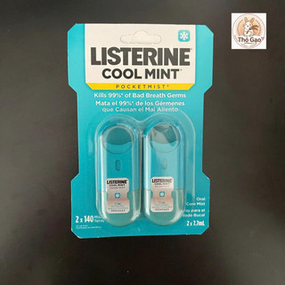 Xịt thơm miệng Listerine Cool Mint Pocketmist (2 Cái/1 vỉ)
