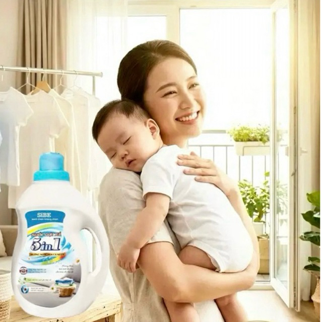 siêu phẩm Nước giặt SiBE 5in1 hương hoa cá ngựa cao cấp