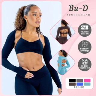 Áo thể thao,gym yoga nữ Vision Shrug tay dài dệt kim co giãn 4 chiều (Vitd)