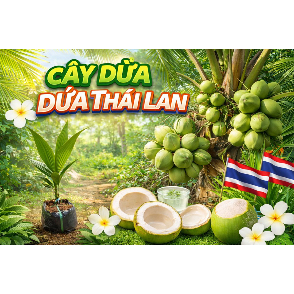 CÂY DỪA DỨA THƠM THÁI LAN – GIỐNG CHUẨN Bến tre.